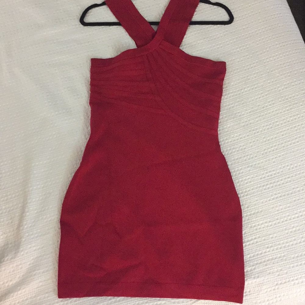 Halston Heritage Red Silk Dress